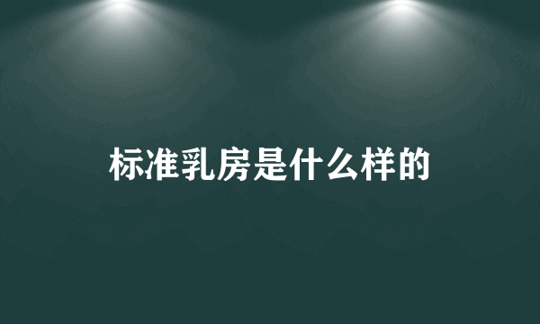 标准乳房是什么样的