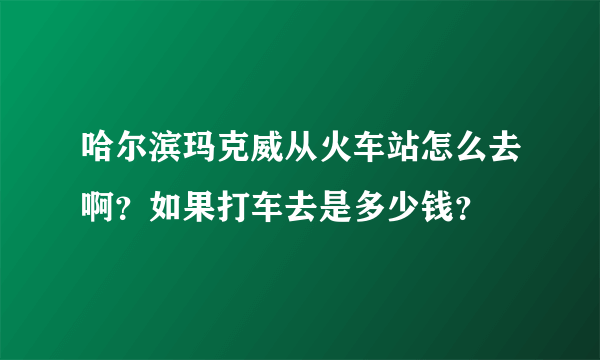 哈尔滨玛克威从火车站怎么去啊？如果打车去是多少钱？