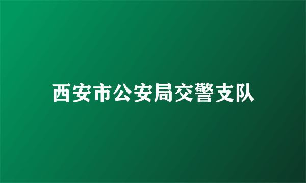 西安市公安局交警支队