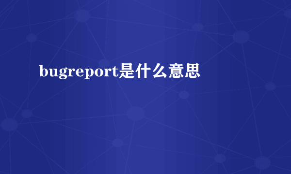 bugreport是什么意思