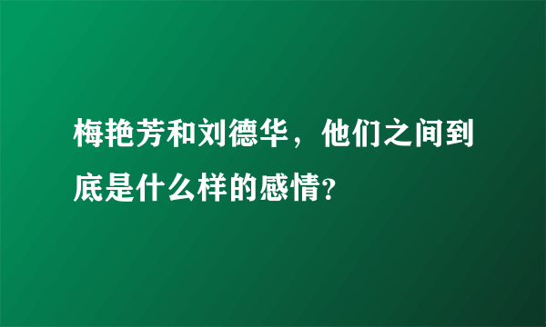 梅艳芳和刘德华，他们之间到底是什么样的感情？