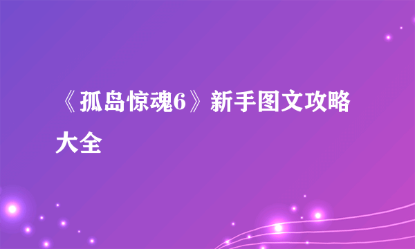 《孤岛惊魂6》新手图文攻略大全