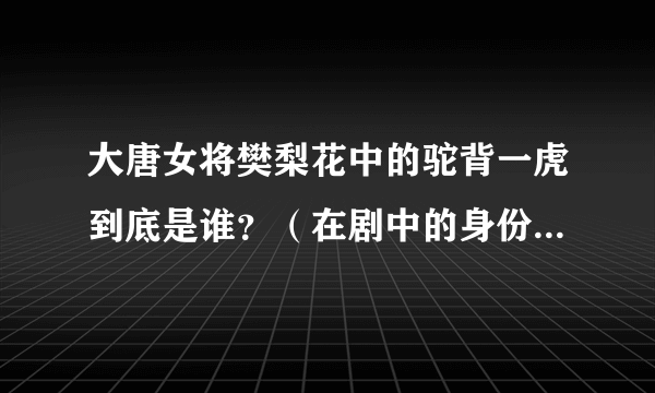 大唐女将樊梨花中的驼背一虎到底是谁？（在剧中的身份同结局）