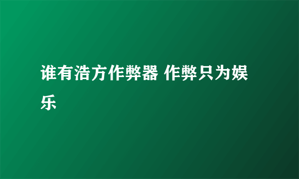 谁有浩方作弊器 作弊只为娱乐