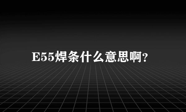 E55焊条什么意思啊？