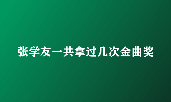 张学友一共拿过几次金曲奖