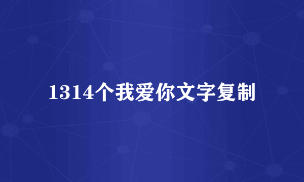 1314个我爱你文字复制