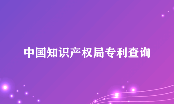 中国知识产权局专利查询