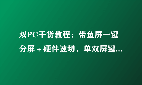 双PC干货教程：带鱼屏一键分屏＋硬件速切，单双屏键鼠共享，附视频实操！