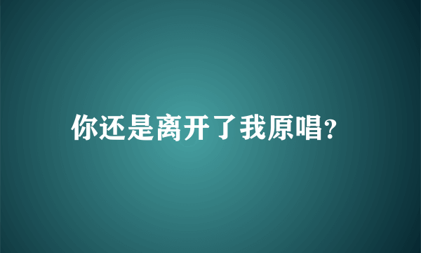 你还是离开了我原唱？