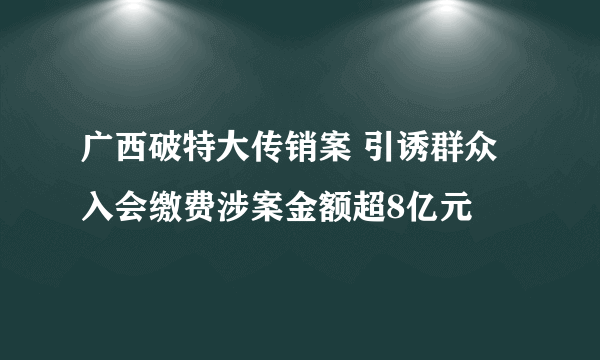 广西破特大传销案 引诱群众入会缴费涉案金额超8亿元