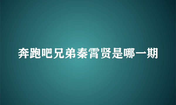 奔跑吧兄弟秦霄贤是哪一期