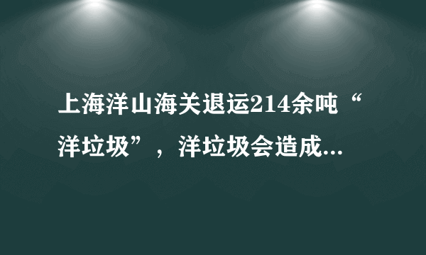 上海洋山海关退运214余吨“洋垃圾”，洋垃圾会造成什么危害?