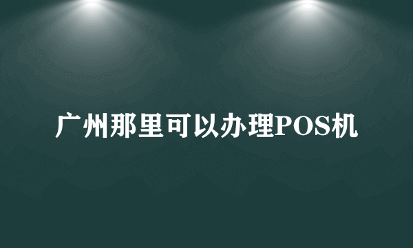 广州那里可以办理POS机