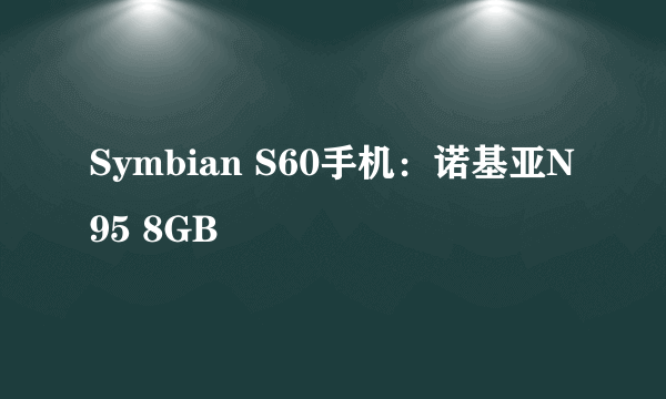 Symbian S60手机：诺基亚N95 8GB