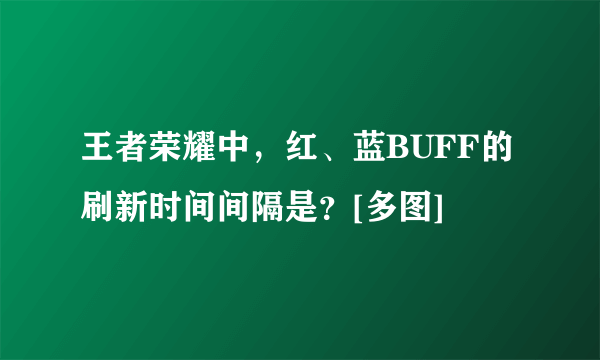 王者荣耀中，红、蓝BUFF的刷新时间间隔是？[多图]