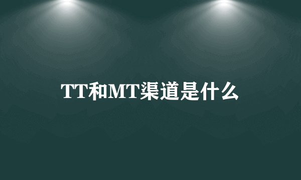 TT和MT渠道是什么