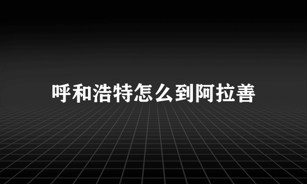 呼和浩特怎么到阿拉善