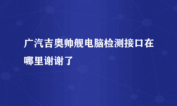 广汽吉奥帅舰电脑检测接口在哪里谢谢了