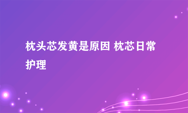 枕头芯发黄是原因 枕芯日常护理