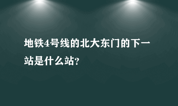 地铁4号线的北大东门的下一站是什么站？