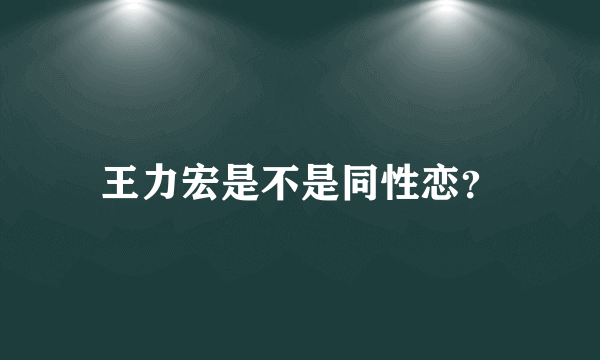 王力宏是不是同性恋？