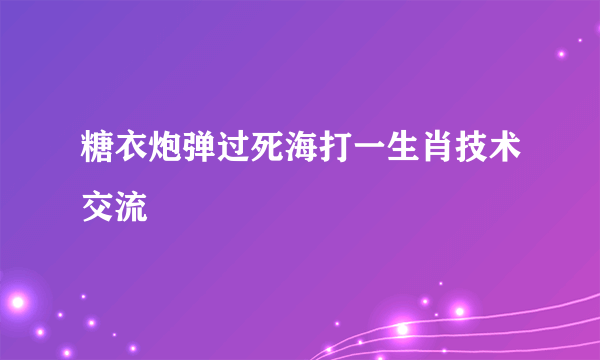 糖衣炮弹过死海打一生肖技术交流