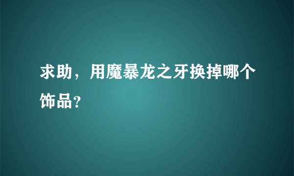 求助，用魔暴龙之牙换掉哪个饰品？