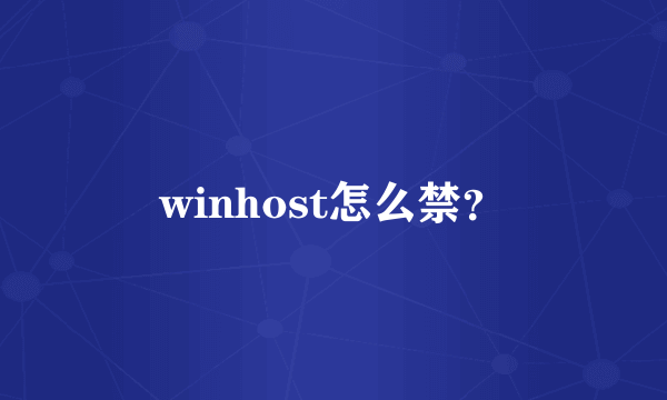 winhost怎么禁？