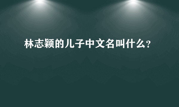 林志颖的儿子中文名叫什么？