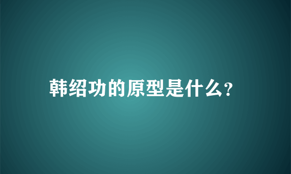 韩绍功的原型是什么？