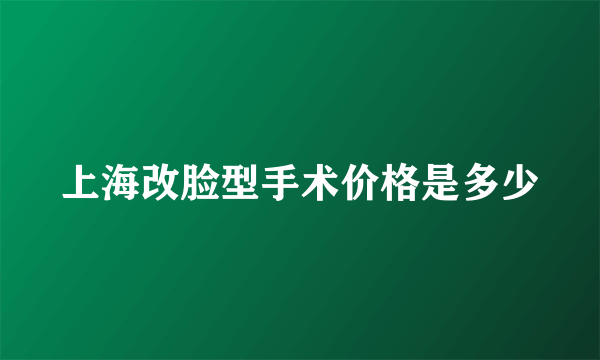 上海改脸型手术价格是多少