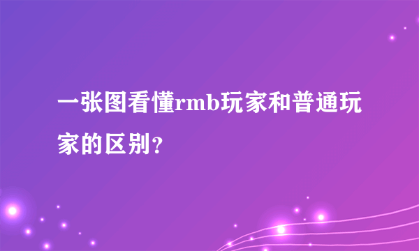 一张图看懂rmb玩家和普通玩家的区别？