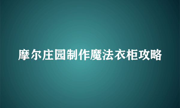 摩尔庄园制作魔法衣柜攻略