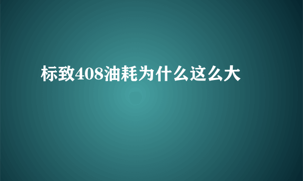 标致408油耗为什么这么大