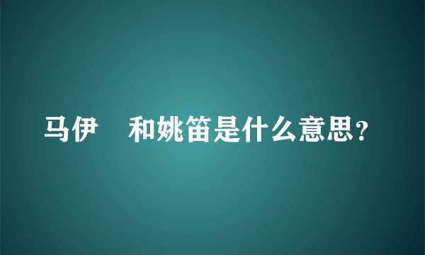 马伊琍和姚笛是什么意思？