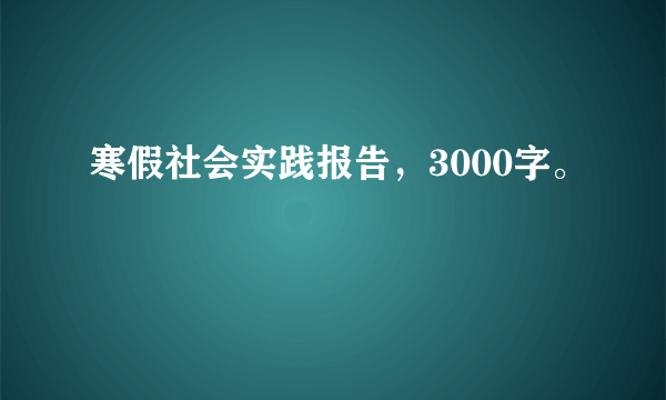 寒假社会实践报告，3000字。