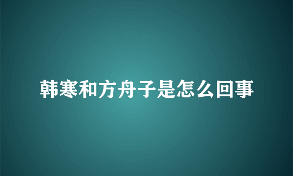 韩寒和方舟子是怎么回事