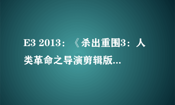 E3 2013：《杀出重围3：人类革命之导演剪辑版（Deus Ex: Human Revolution Director's Cut）》取消Wii U独占 登多PC等多平台