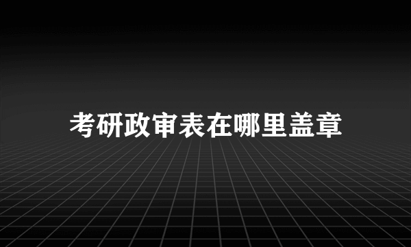 考研政审表在哪里盖章