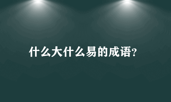 什么大什么易的成语？