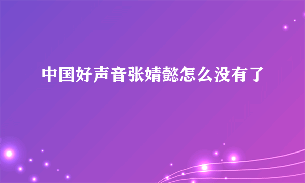 中国好声音张婧懿怎么没有了