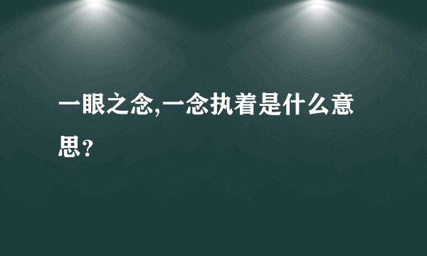 一眼之念,一念执着是什么意思？