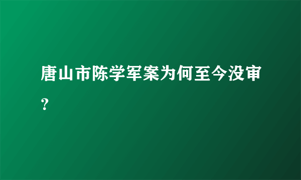 唐山市陈学军案为何至今没审？