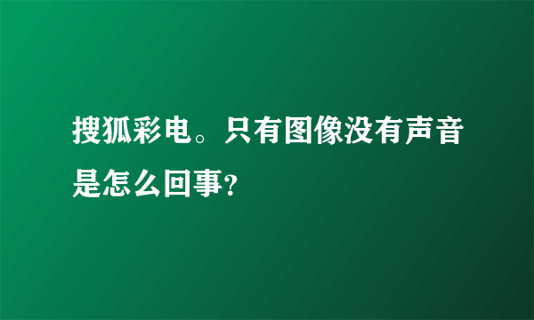 搜狐彩电。只有图像没有声音是怎么回事？