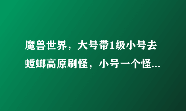 魔兽世界，大号带1级小号去螳螂高原刷怪，小号一个怪能吃多少经验