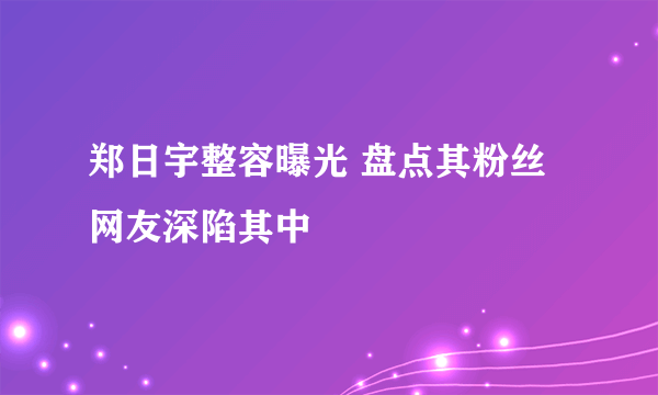 郑日宇整容曝光 盘点其粉丝网友深陷其中