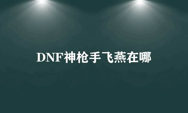 DNF神枪手飞燕在哪