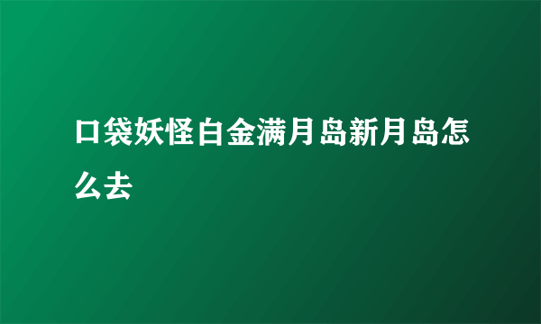 口袋妖怪白金满月岛新月岛怎么去