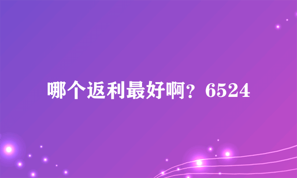 哪个返利最好啊？6524